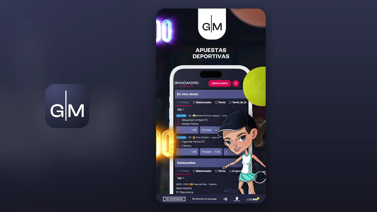 Captura oficial de la app de Casino Gran Madrid Online